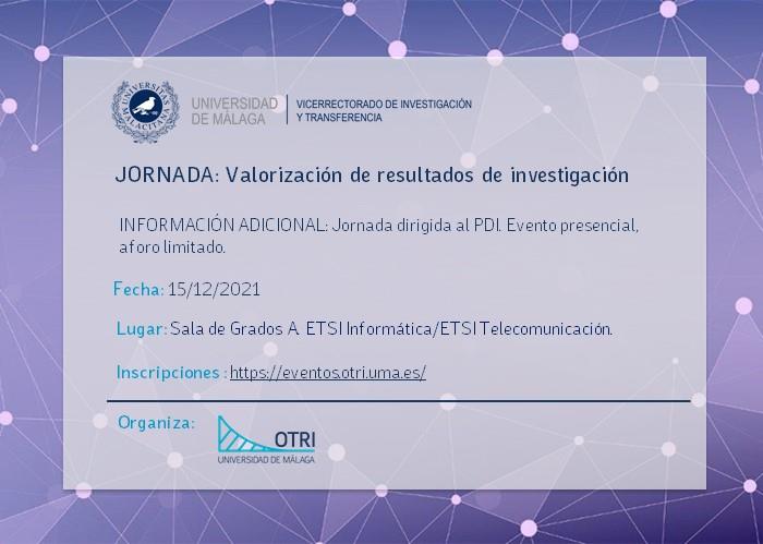 Jornada: Valorización de Resultados de Investigación en la UMA