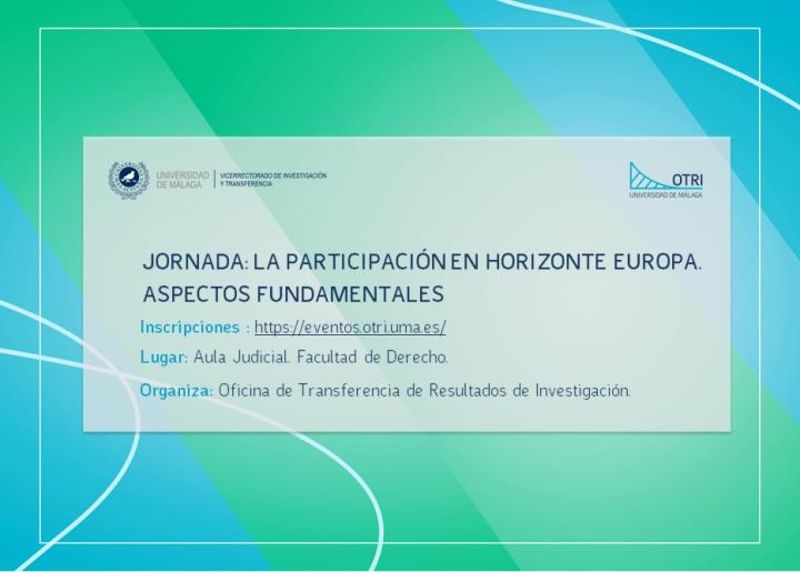 Jornada: La participación en Horizonte Europa. Aspectos fundamentales