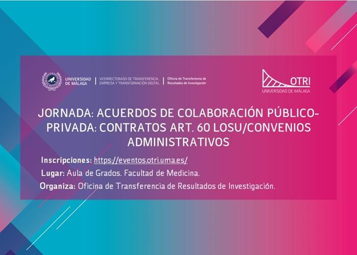 Jornada: Acuerdos de colaboración público-privada: contratos art.60 LOSU/convenios administrativos